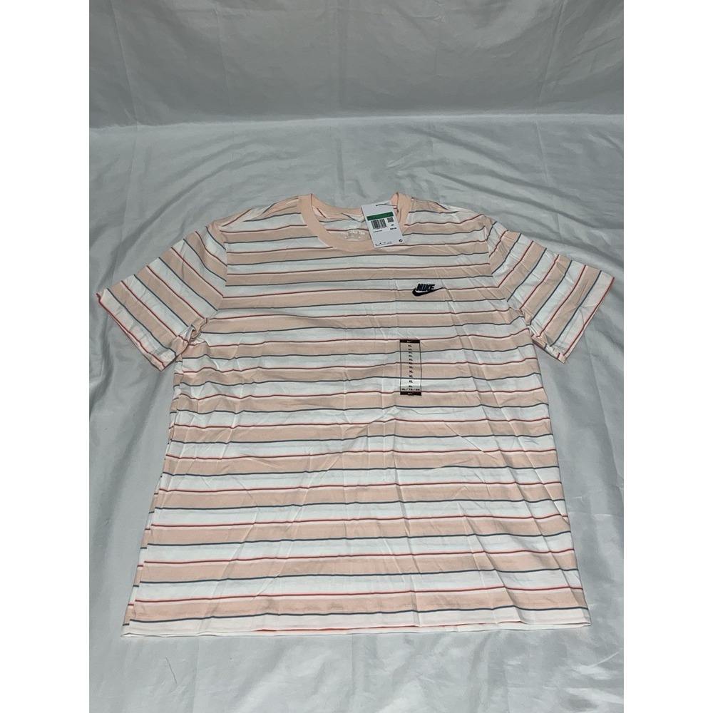 New Nike Mens X Large Club Stripe Embroidered Logo T-Shirt Tee HJ0550-664 NWT